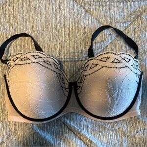 Adore Me Black and baby pink Lace Bra
